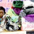 Destination Imagination displays their collection of donated blankets.