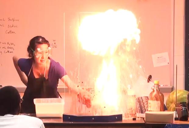 AP chemistry students hold magic show