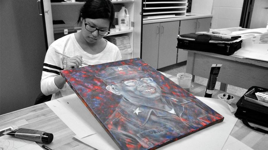 Junior Courtney Vu has been painting since she was in the sixth grade and feels as though she has grown significantly.