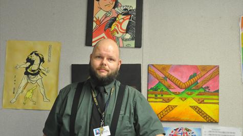 English teacher Paul Barth practices art as a hobby.