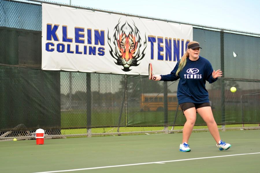 Sophomore Katrina Plank  practices 15 hours a week, on average. 