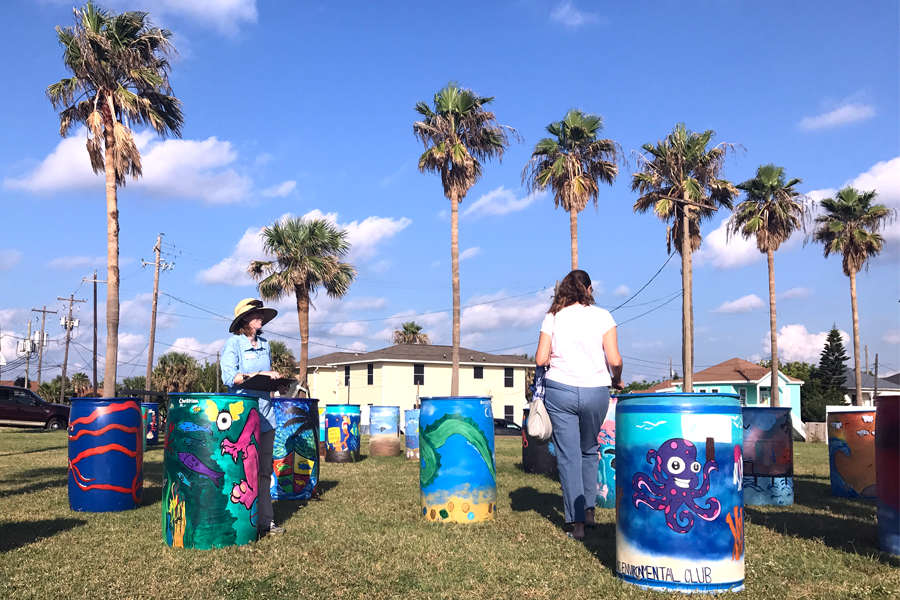The Environmental Club turns in their first trash barrel amongst those of many others to “Beautify the Bucket.” “A lot of what we do are in-school projects and not a lot of people really know about them,