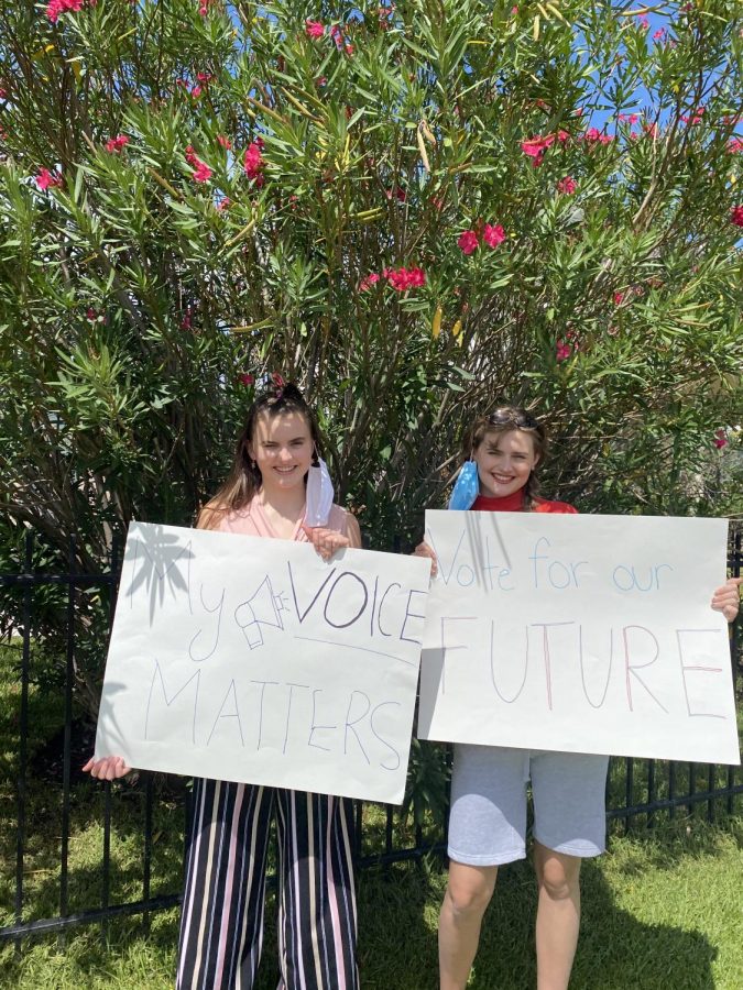Anabelle and Chambie Elliot advocating for change in Spring, Texas.

