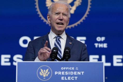 President elect, Joe Biden speaking at The Queen Theater on November 10, 2020