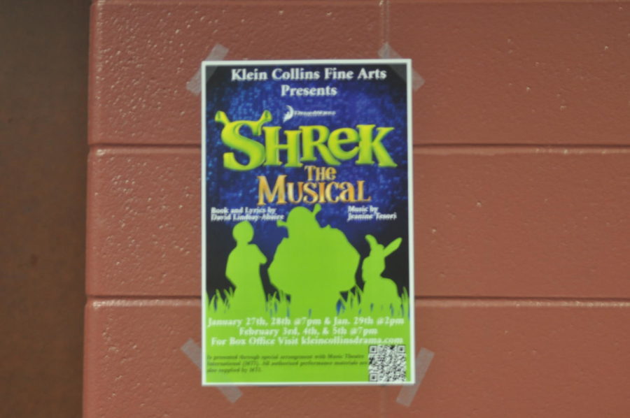 Photo of the Day (12/31/21) The Klein Collins Drama department paints the school with posters advertising their upcoming production, Shrek The Musical.