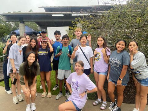 Key Club members at one of many service opportunities.  Photo by Trisha Phan, 12